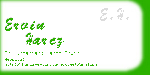 ervin harcz business card